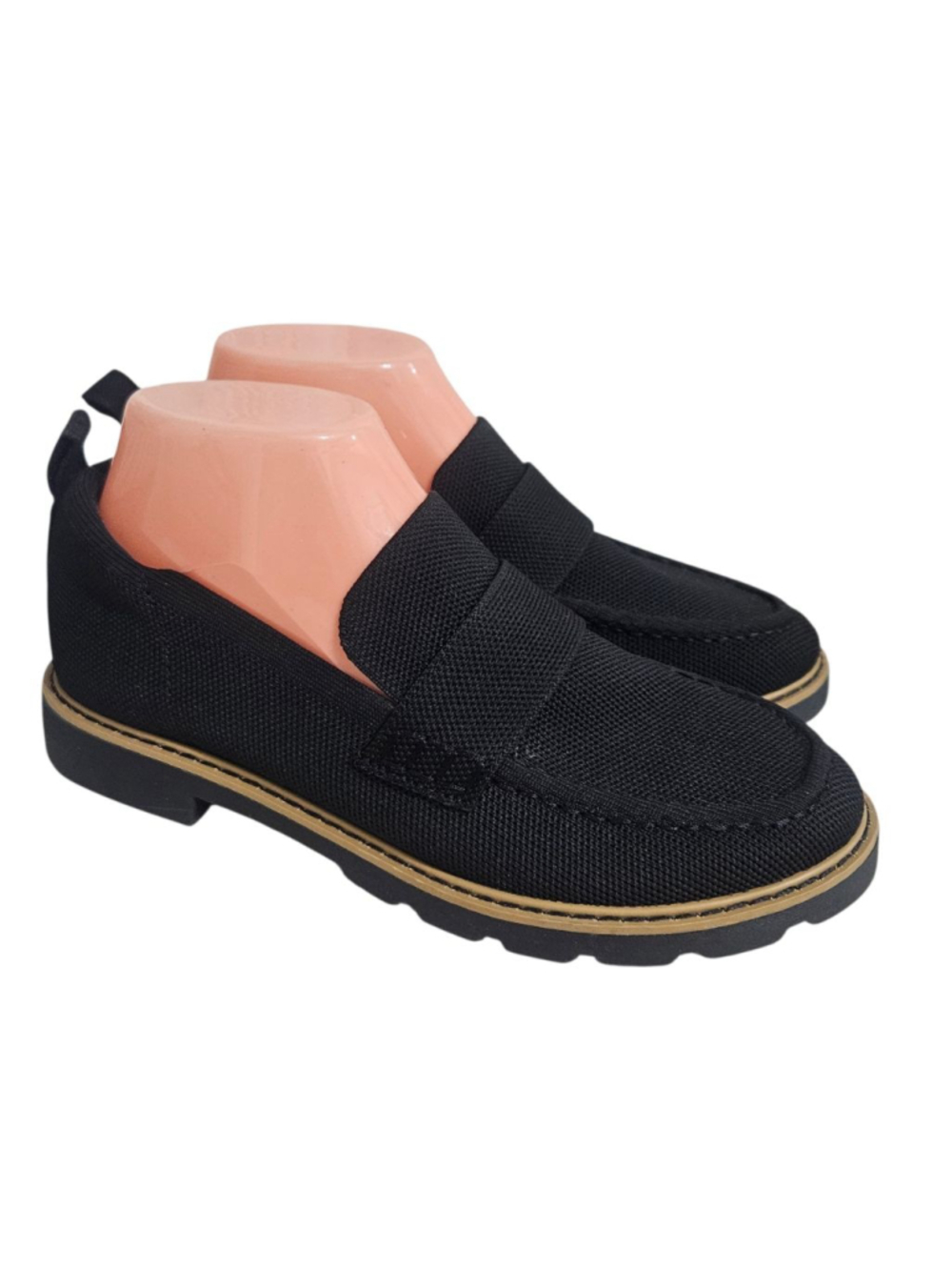 Taryn Rose Black Knit Women's Penny Loafers Sz 8